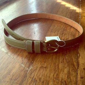 American Apparel Skinny Leather Belt Olive XS